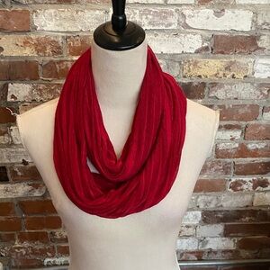 Red Lightweight Stripped Infinity Scarf
